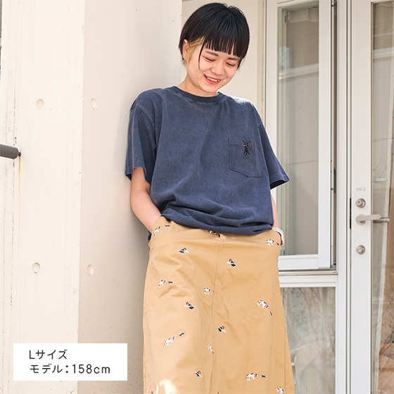 GBL】魔女の宅急便 Good On コラボポケット刺繍Tシャツ ジジ