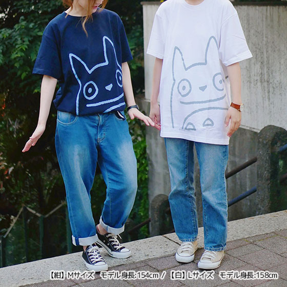 トトロファンドグッズ Tシャツ(こんにちはトトロ)白×グレー [T-162]