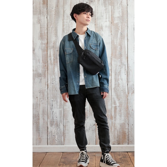 GBL】魔女の宅急便 デニムワークシャツ グーチョキパン店 VINTAGE WASH 