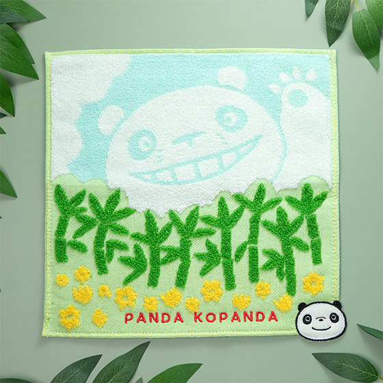 パンダコパンダ アップリケミニタオル あおぞら
