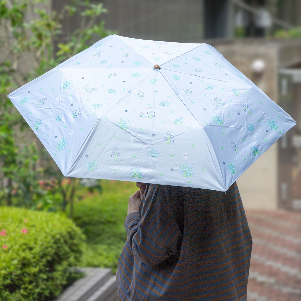 となりのトトロ 晴雨兼用 折りたたみ傘 小トトロ 野花 V-8116