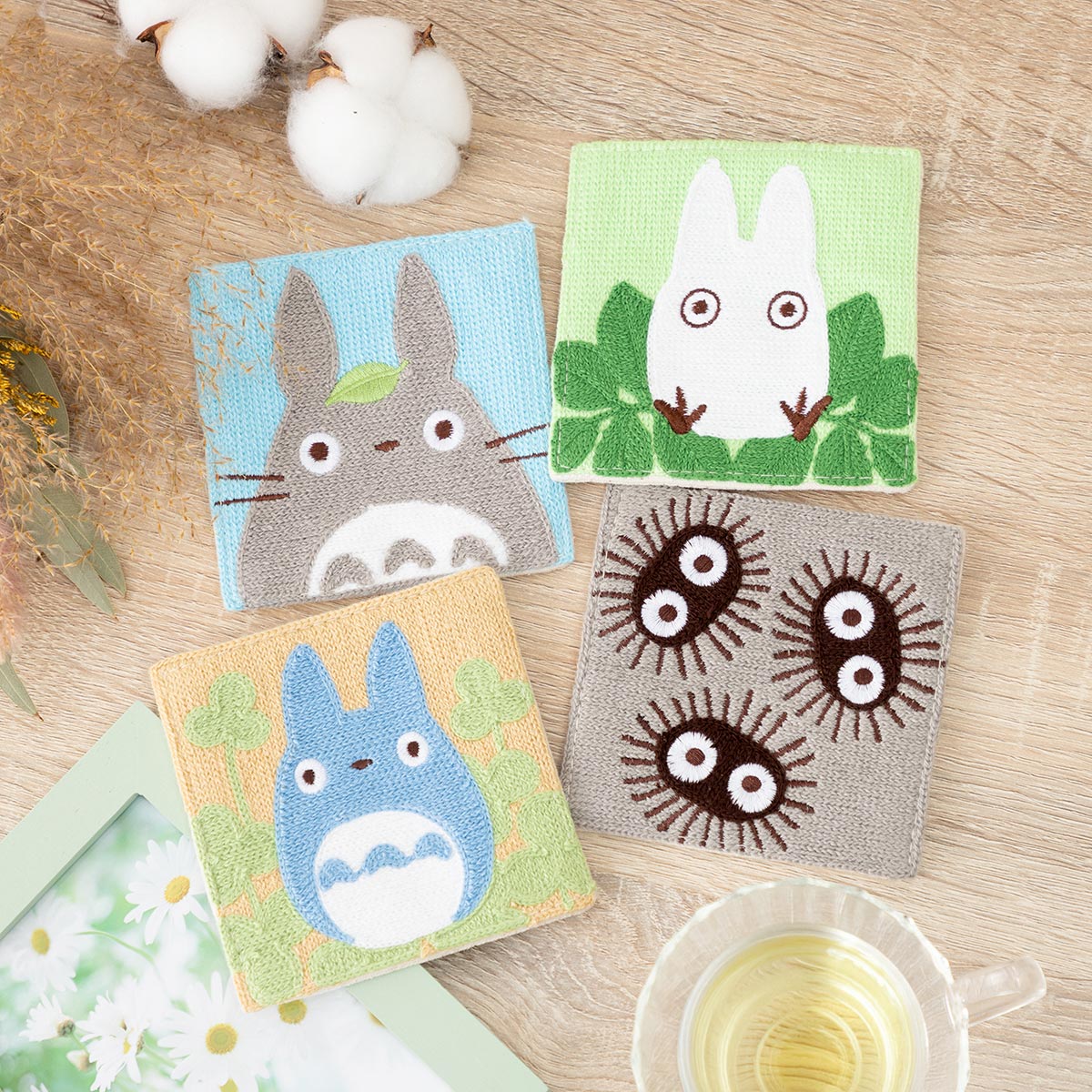 となりのトトロ チェーンステッチ織 コースター 4枚組