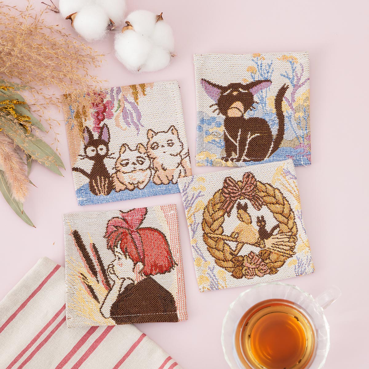 【魔女の宅急便】コースターセット　お買い物　箱あり　未使用　希少 魔女の宅急便】コースターセット お買い物 箱あり 未使用 希少