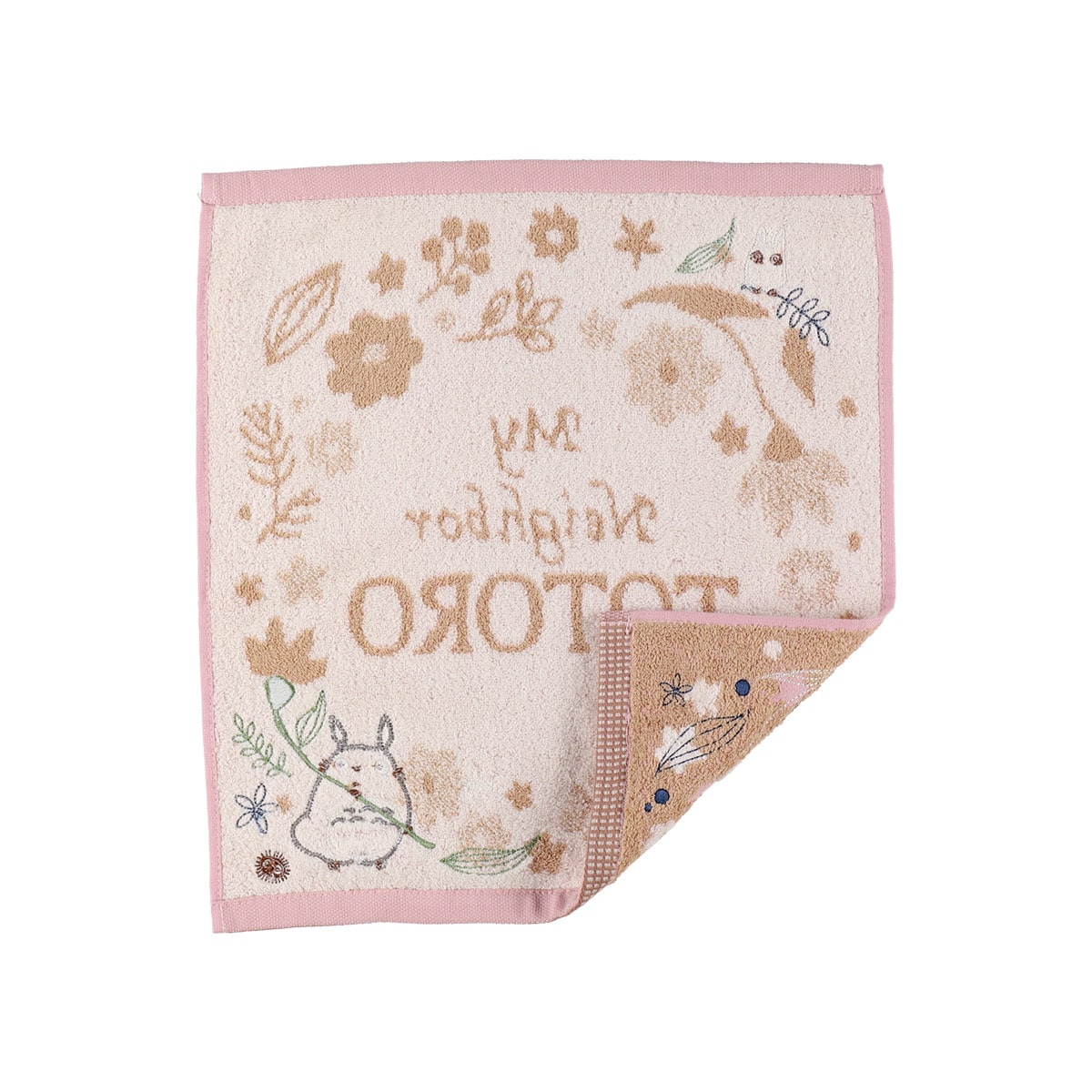 石木文　モンシロチョウとお花　オーバル　未使用 となりのトトロ ｢アンティークリーフ｣ ウォッシュタオル | どんぐり