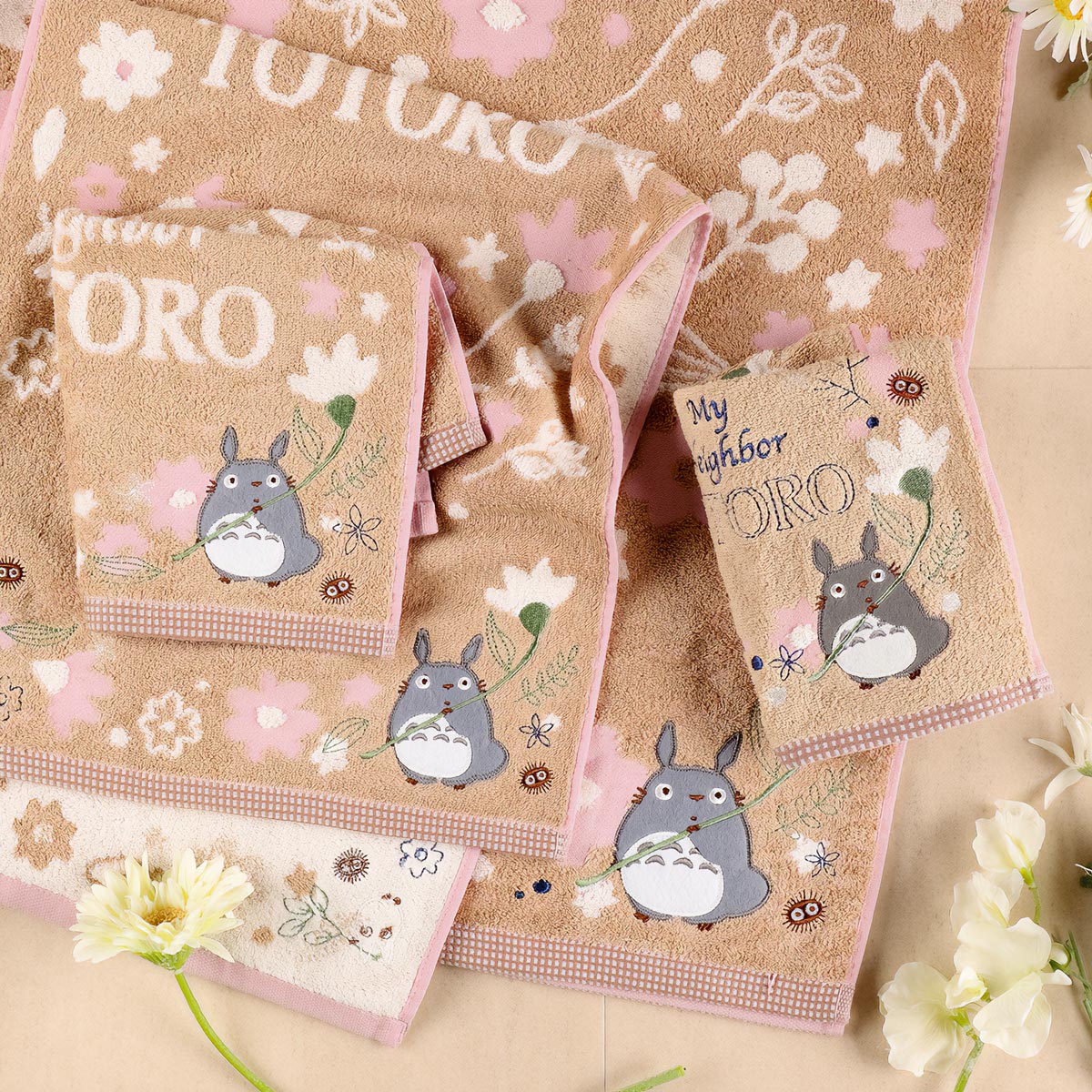 となりのトトロ ｢アンティークリーフ｣ ウォッシュタオル | どんぐり