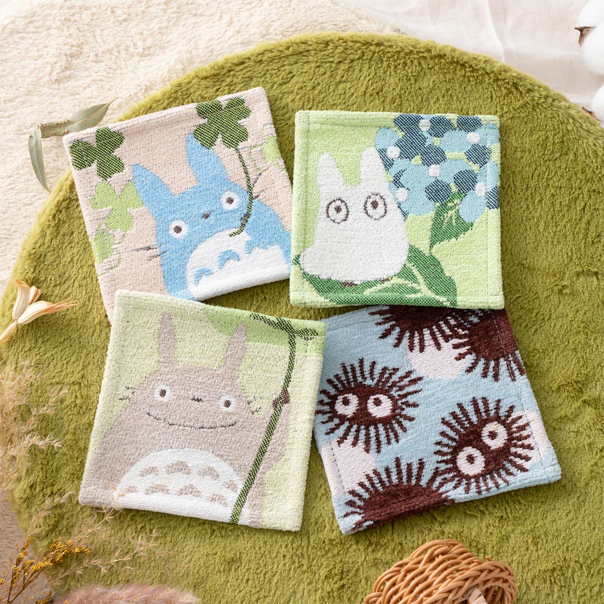 となりのトトロ ゴブラン織 コースター 4枚組【季節のはじまり