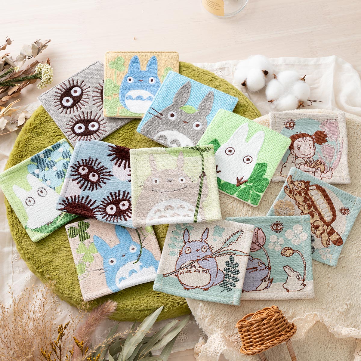 となりのトトロ ゴブラン織 コースター 4枚組【季節のはじまり