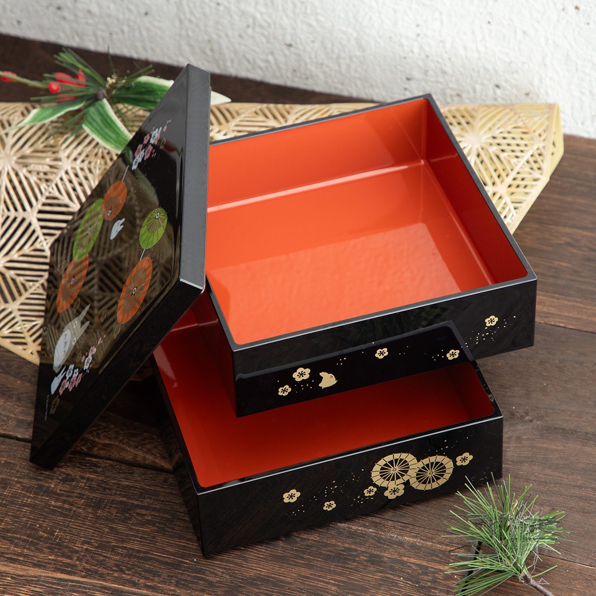 となりのトトロ トトロ和傘 塗2段重箱 NLW15 | どんぐり共和国そらのうえ店