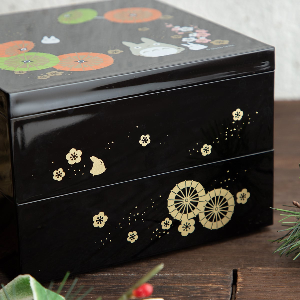 となりのトトロ トトロ和傘 塗2段重箱 NLW15 | どんぐり共和国そらのうえ店