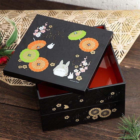 となりのトトロ トトロ和傘 塗2段重箱 NLW15 | どんぐり共和国そらのうえ店