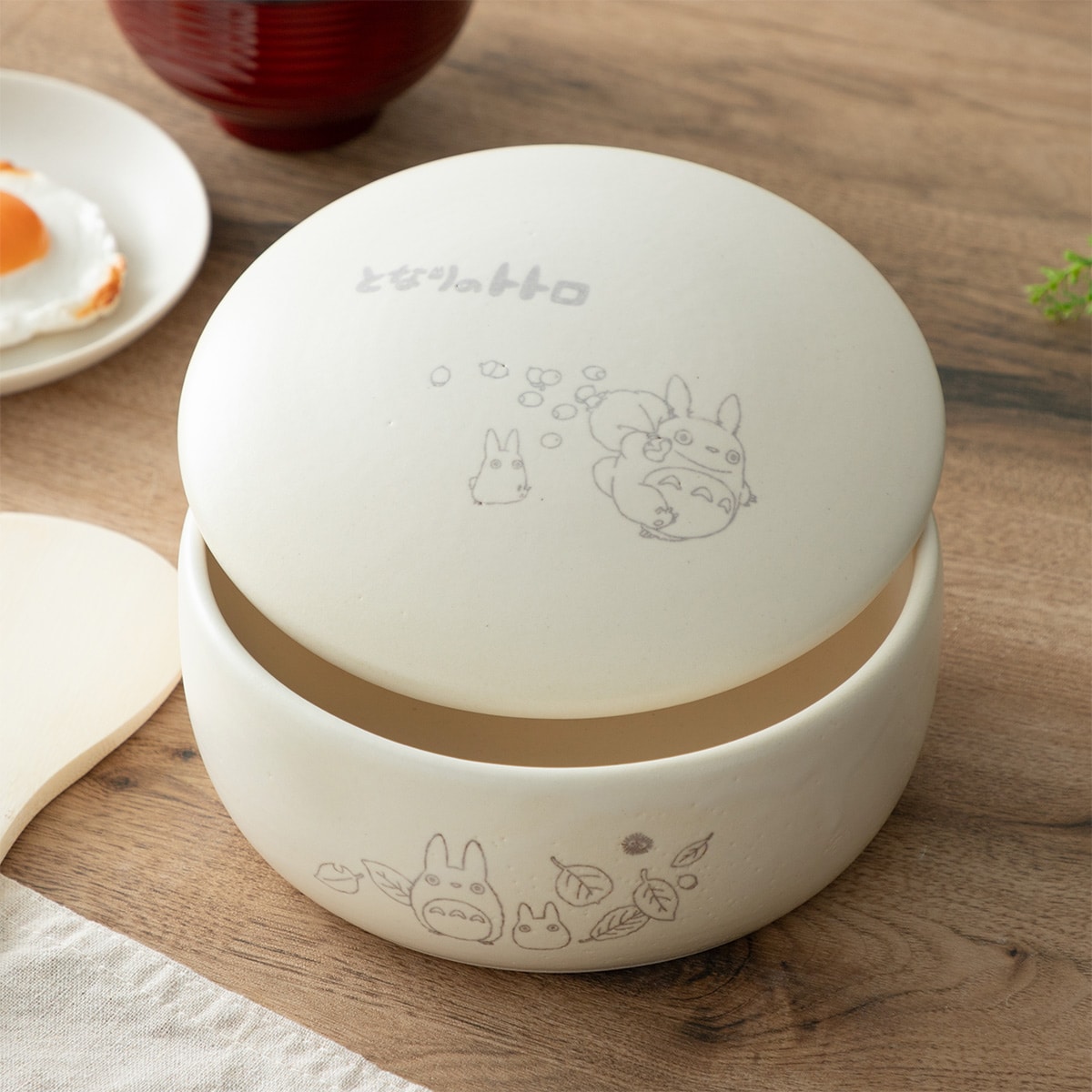 Skater となりのトトロ おひつ 2合サイズ 食器 陶器 萬古焼 耐熱 萬古焼 ご飯 おひつ 鉢 2合 保存 容器 ばんこやき 万古焼 焼き物