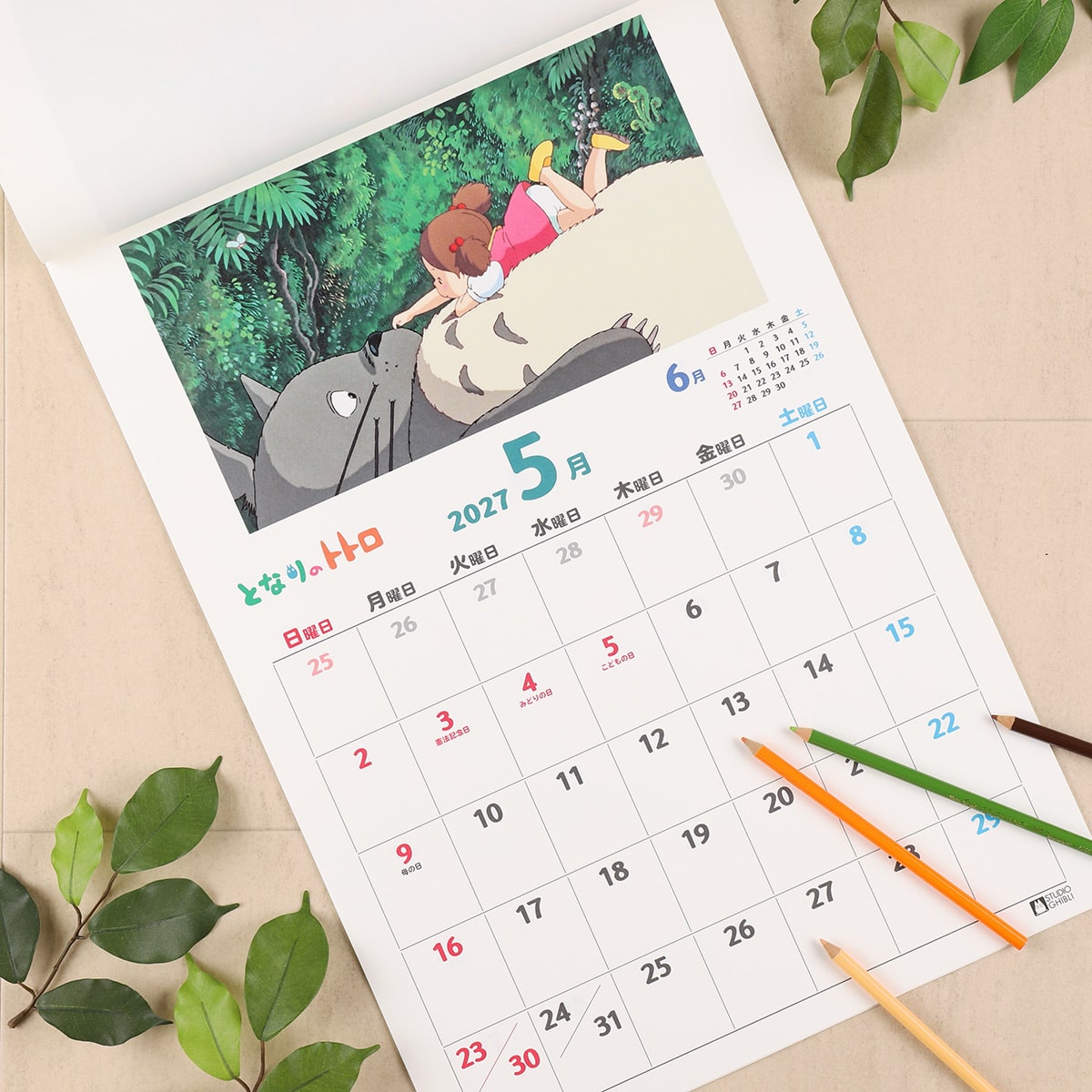 となりのトトロ 2027年 壁掛けカレンダー | どんぐり共和国そらのうえ店
