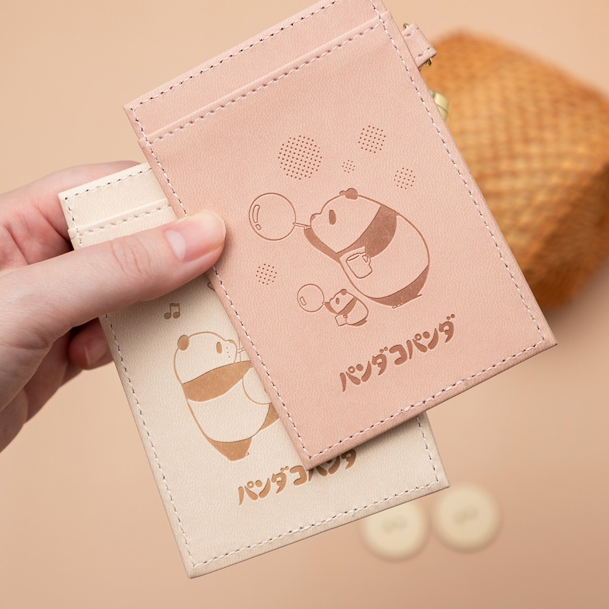 パンダコパンダ 合皮パスケース ベージュ | どんぐり共和国そらのうえ店
