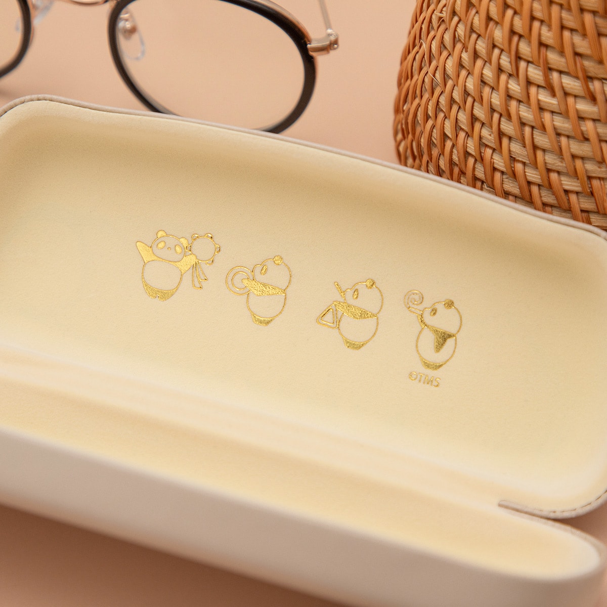 パンダコパンダ 合皮メガネケース ベージュ | どんぐり共和国