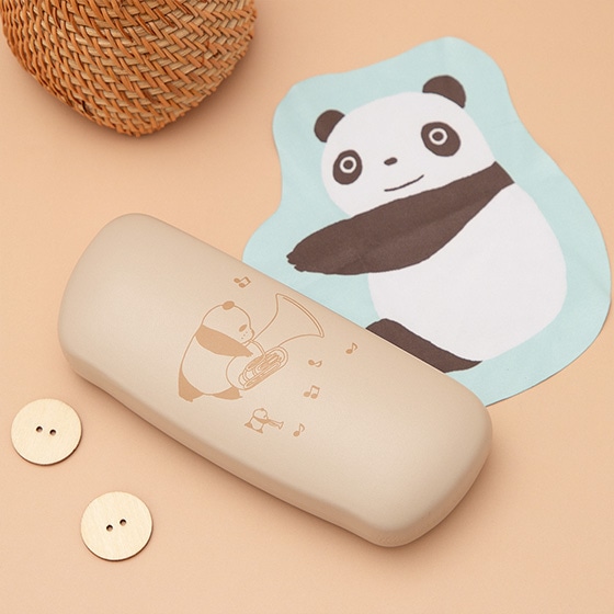 パンダコパンダ 合皮メガネケース ベージュ