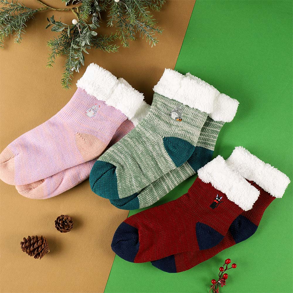 千と千尋の神隠し 裏ボアソックス パープル 23-24cm | どんぐり共和国