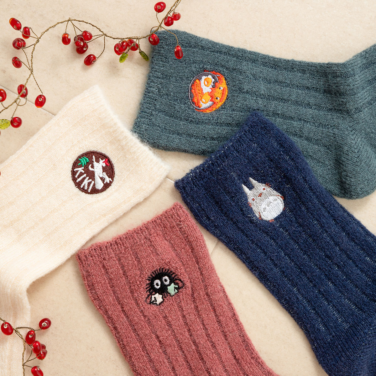 魔女の宅急便 モヘア毛混 リブ クルー丈 ソックス 23-25cm | どんぐり