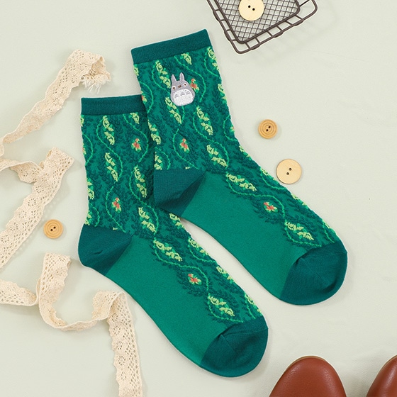 となりのトトロ フロート刺繍 ソックス トトロ 23-25cm