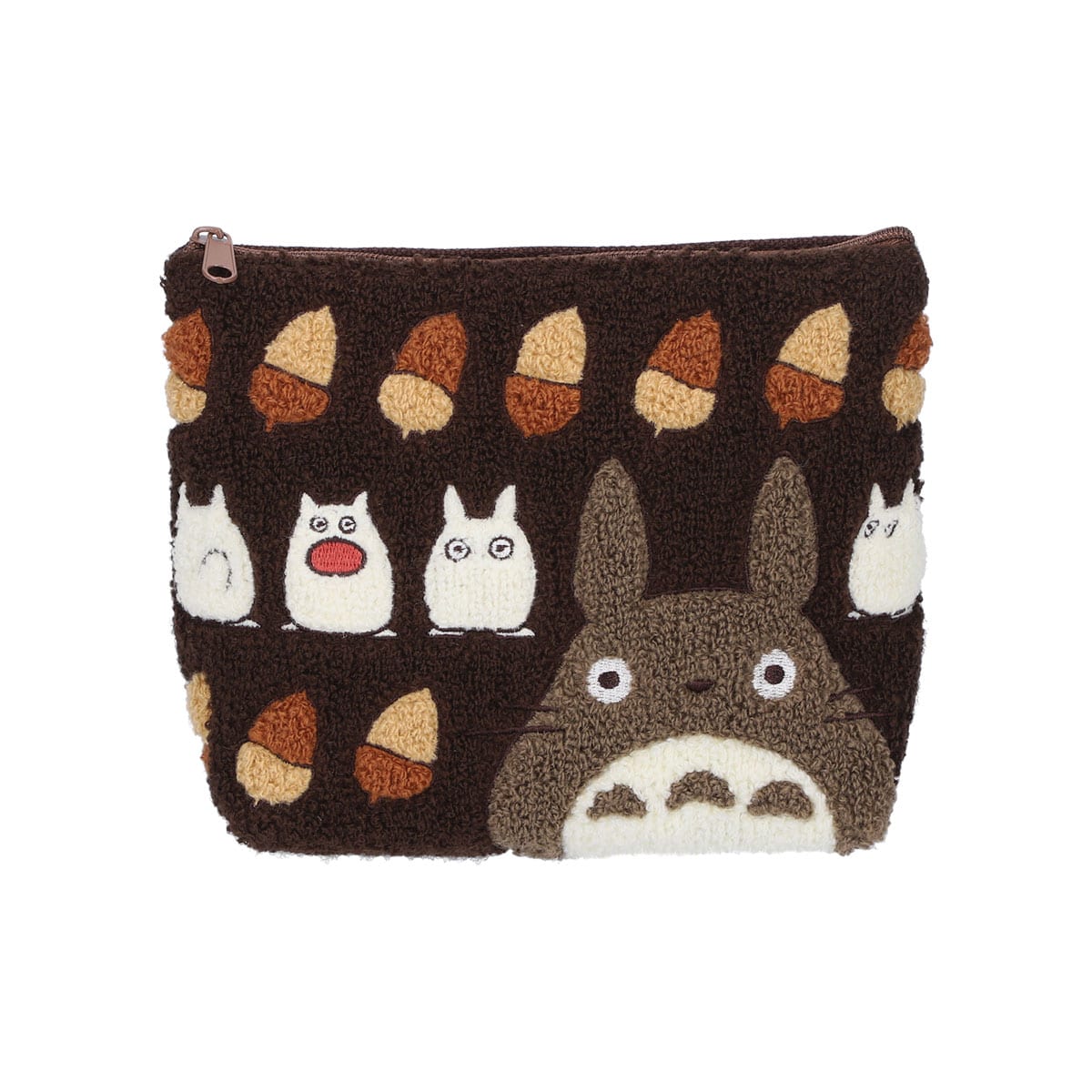 となりのトトロ ほこモコ刺繍シリーズ ポーチ ブラウン | どんぐり