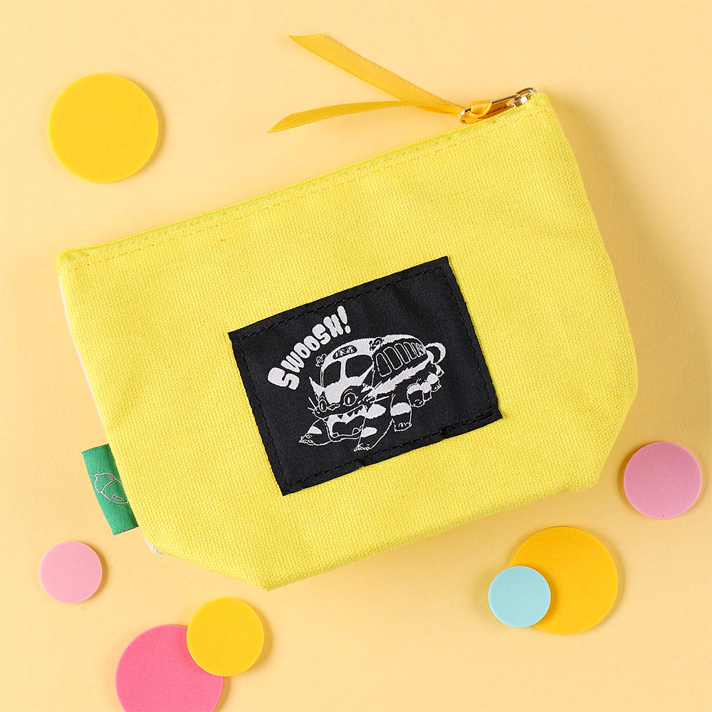 【そら】ポーチ　ハンドメイド Half-moon zipper pouch made with patchwork 