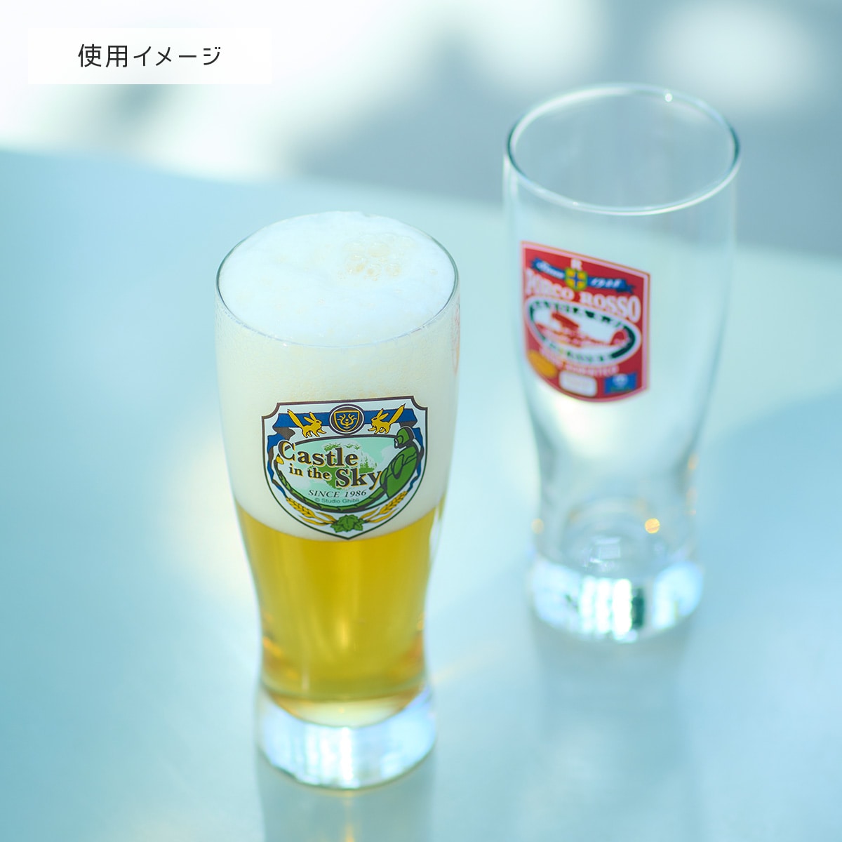 ジブリ 紅の豚 ポルコ ロックグラス ジブリタグレーベル ビア