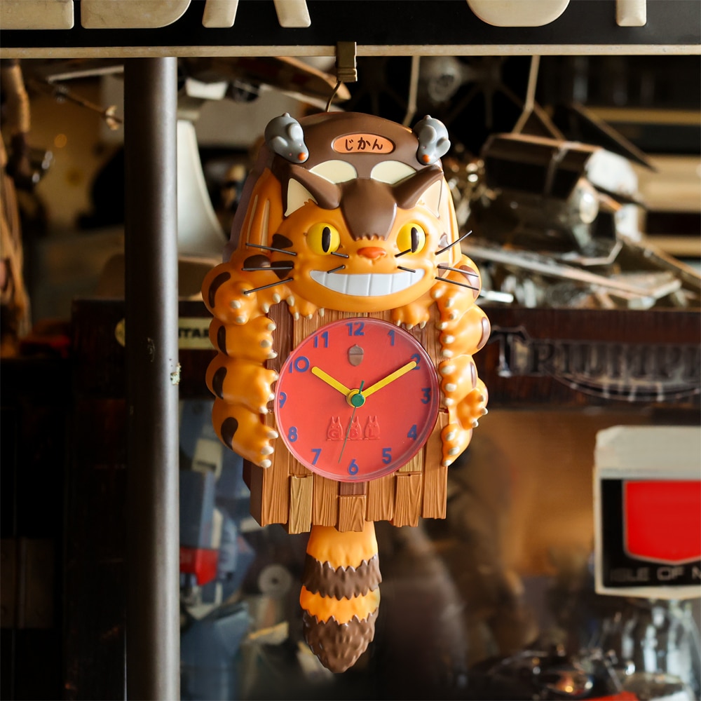 となりのトトロ ネコバス時計　　（美品）　木製 　時計 　ジブリ トトロ 振り子時計 ジブリ GBLとなりのトトロ ネコバス振り子時計