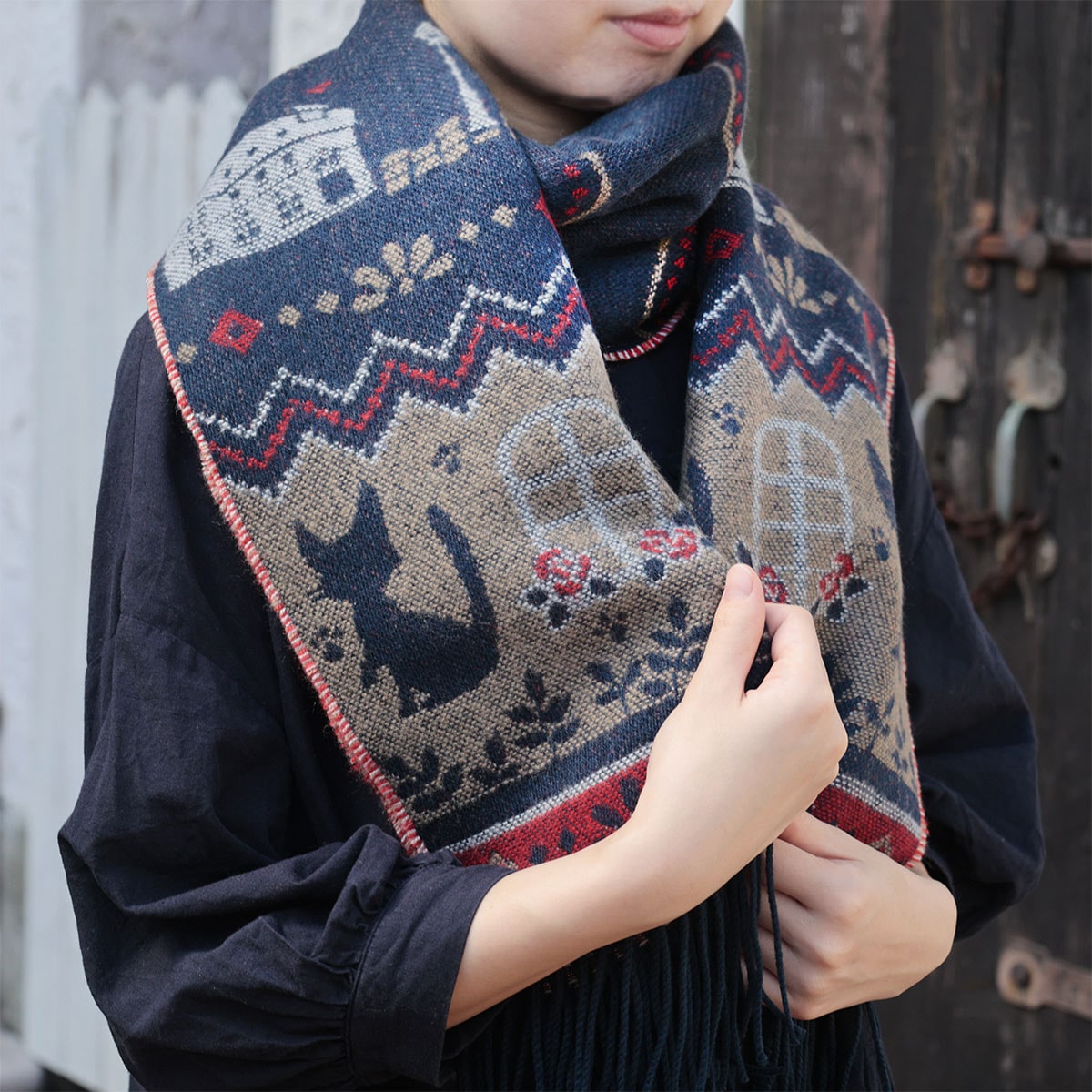 魔女の宅急便 ボタン付ストール コリコの街 | どんぐり共和国そらのうえ店