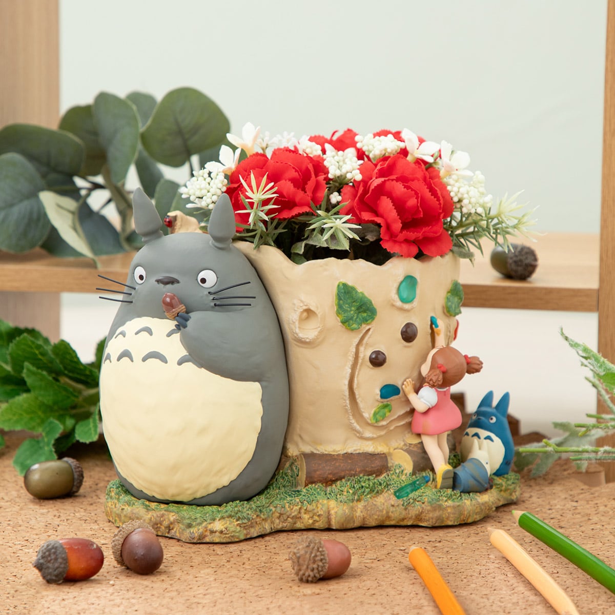 となりのトトロ ”トトロとおえかきメイちゃん” と造花アレンジセット