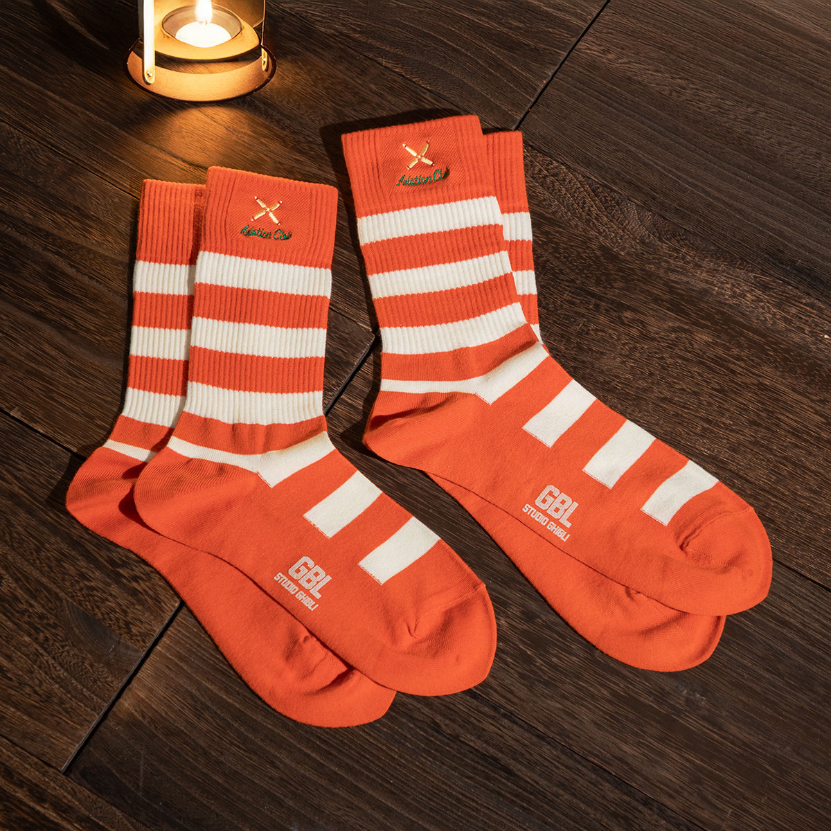 GBL】魔女の宅急便 刺繍GBLソックス (オレンジ) | どんぐり共和国そら