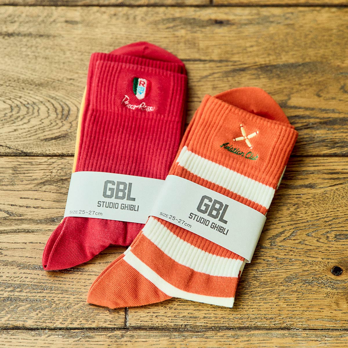 GBL】魔女の宅急便 刺繍GBLソックス (オレンジ) | どんぐり共和国そら
