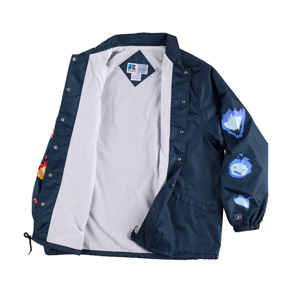 ジブリ　ハウルの動く城　コーチジャケット Lサイズ GBL】ハウルの動く城 ラッセルアスレティック コーチジャケット 火の