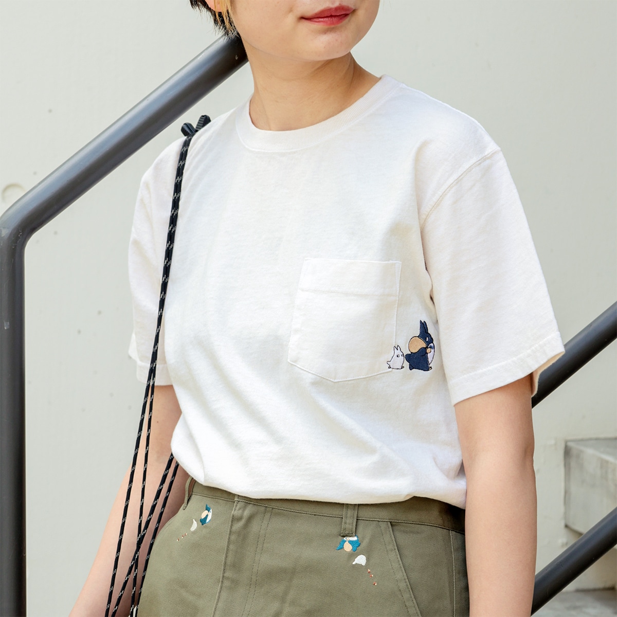 GBL】となりのトトロ Good On コラボポケット刺繍Tシャツ 中トトロ小 