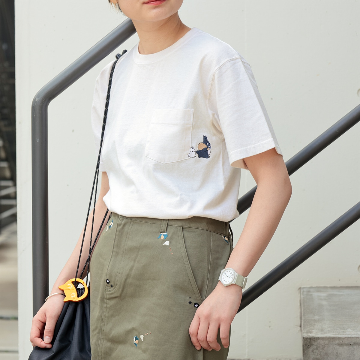 GBL】となりのトトロ Good On コラボポケット刺繍Tシャツ 中トトロ小 