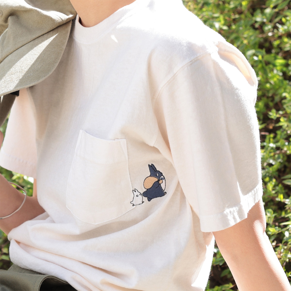GBL】となりのトトロ Good On コラボポケット刺繍Tシャツ 中トトロ小 