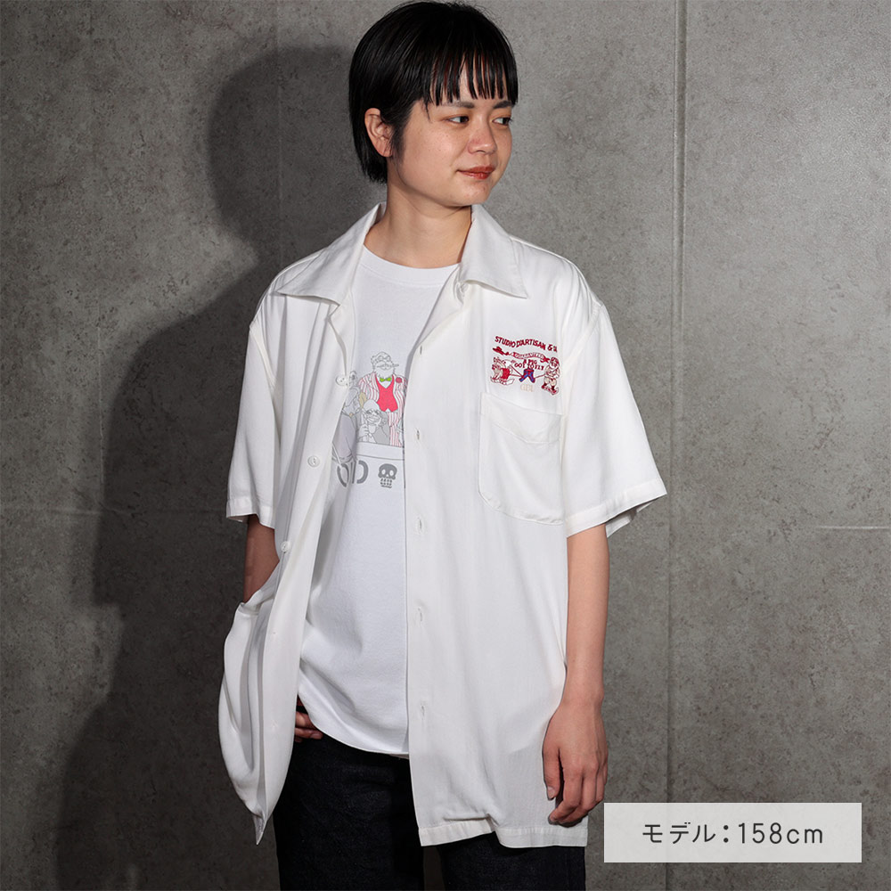 【GBL】 ステュディオ・ダ・ルチザン 紅の豚 刺しゅうシャツ ファイトデザイン ホワイト