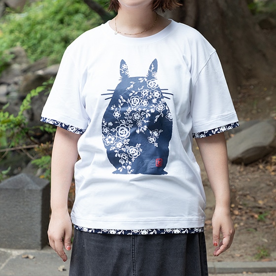 となりのトトロ Tシャツ 中国切り絵風 (白) | どんぐり共和国そらのうえ店