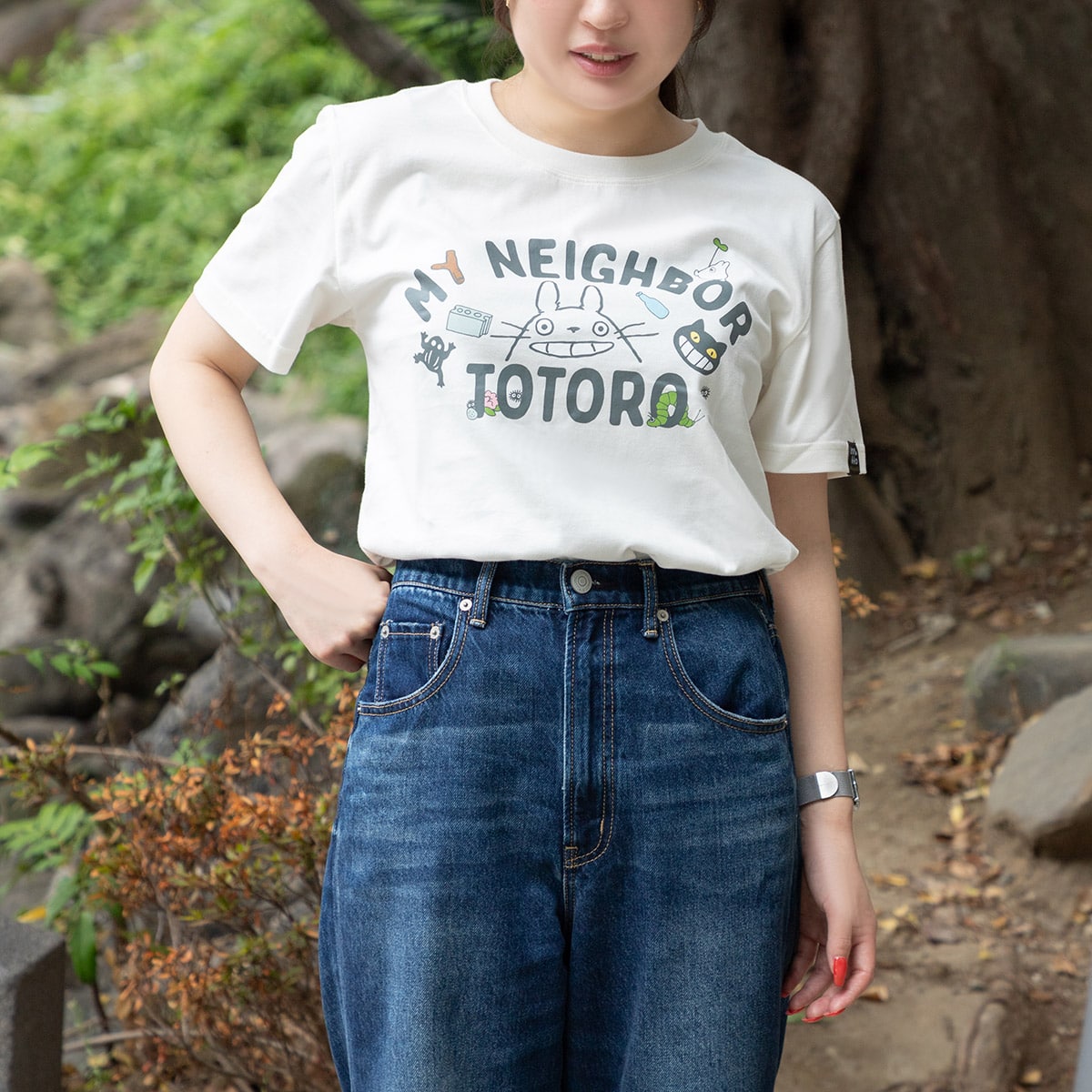 となりのトトロ Tシャツ トトロのスマイル (オフホワイト) | どんぐり