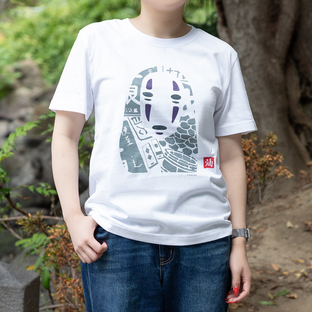 千と千尋の神隠し Tシャツ カオナシスタンプ (白) | どんぐり共和国