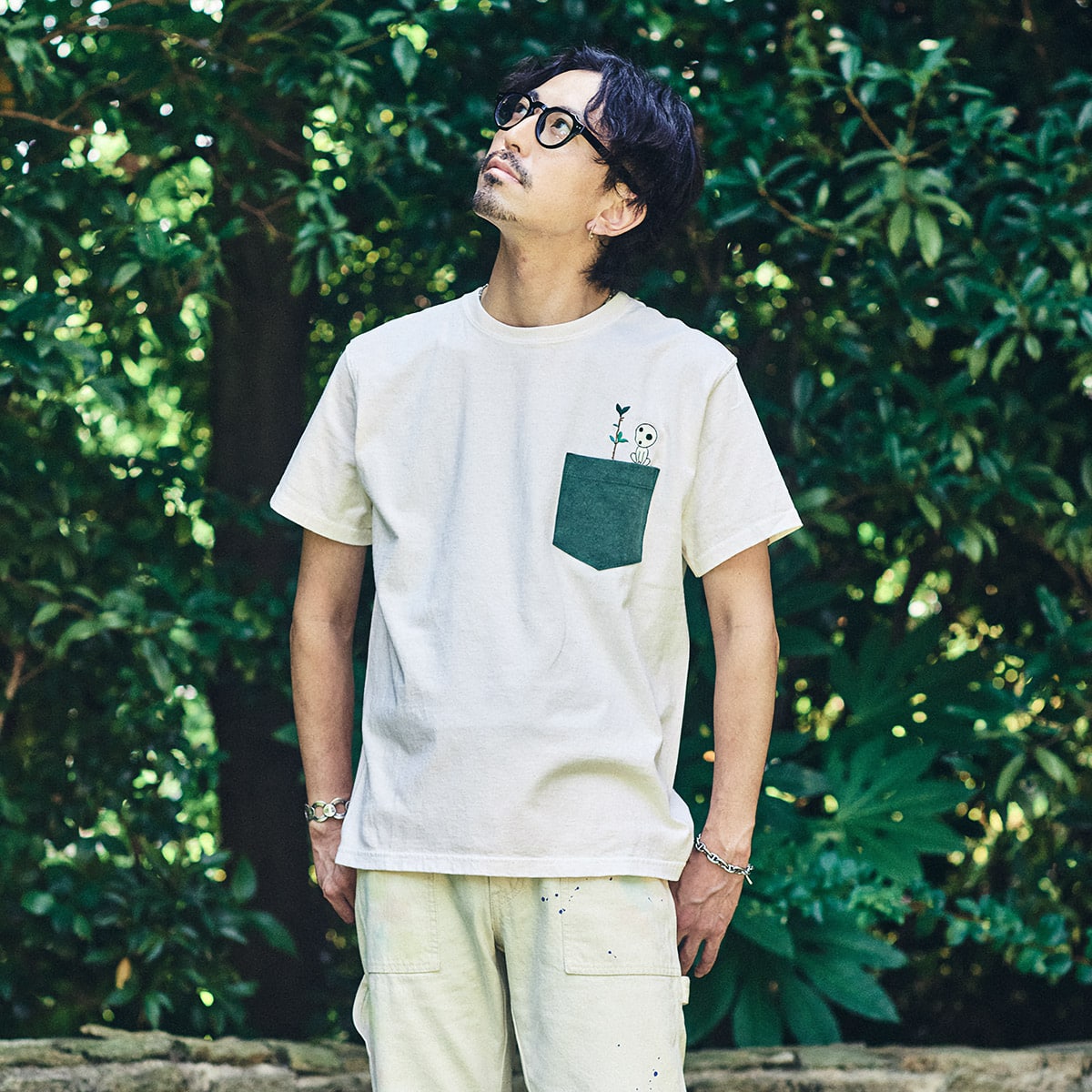 GBL】もののけ姫 Good On コラボポケット刺繍Tシャツ コダマ