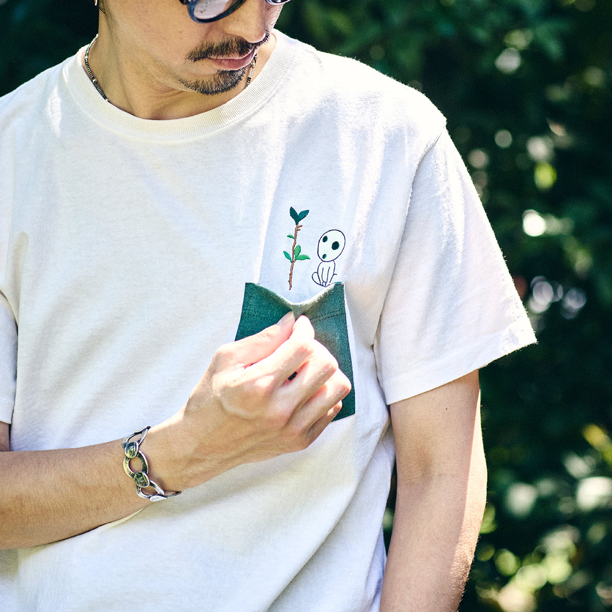 GBL】もののけ姫 Good On コラボポケット刺繍Tシャツ コダマ