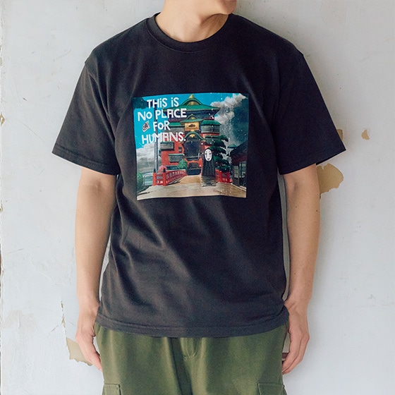 GBL】千と千尋の神隠し BASIC Tシャツ ここに来てはいけない (BK