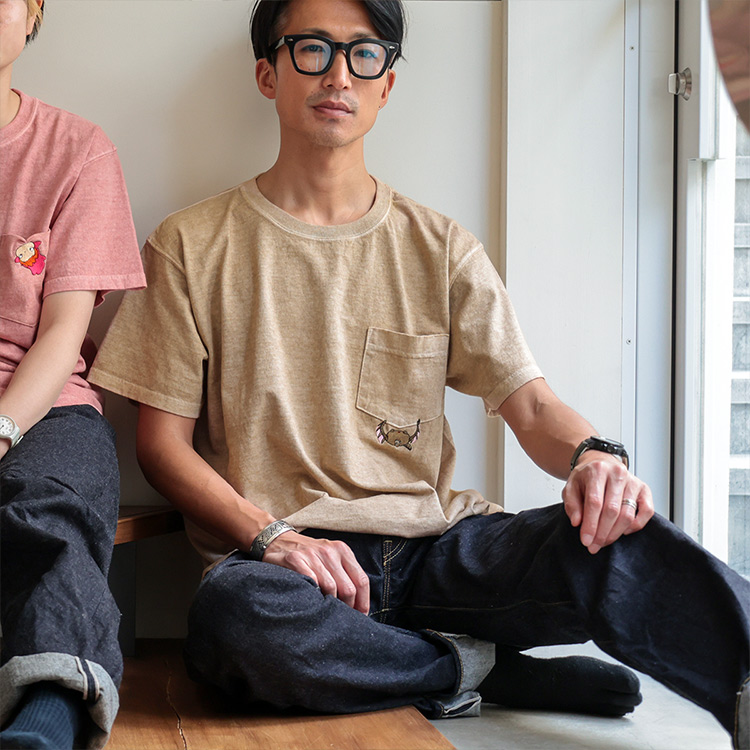 GBL】天空の城ラピュタ Good On コラボポケット刺繍Tシャツ 飛行